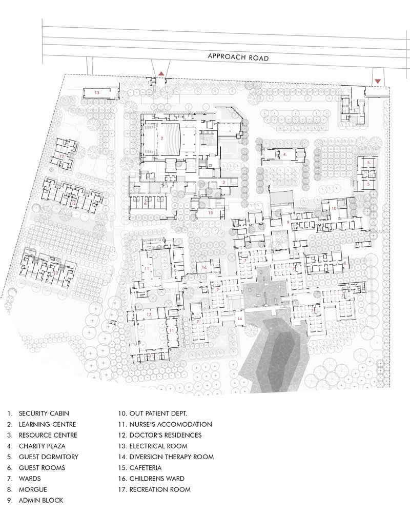 Centro de Cuidados Paliativos Bagchi Karunashraya / Mindspace - Imagem 17 de 36