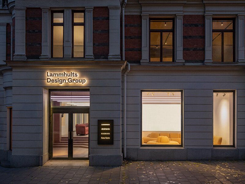 note design studio arranges lammhults design group's stockholm space as sequence of rooms