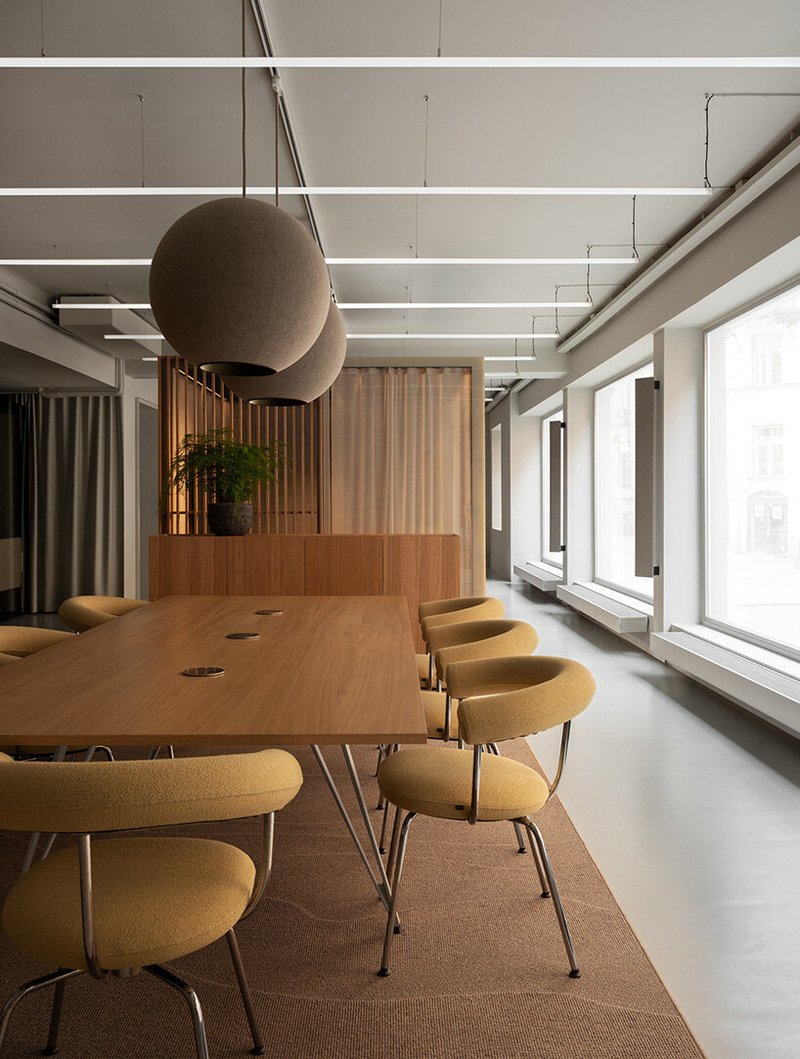 note design studio arranges lammhults design group's stockholm space as sequence of rooms